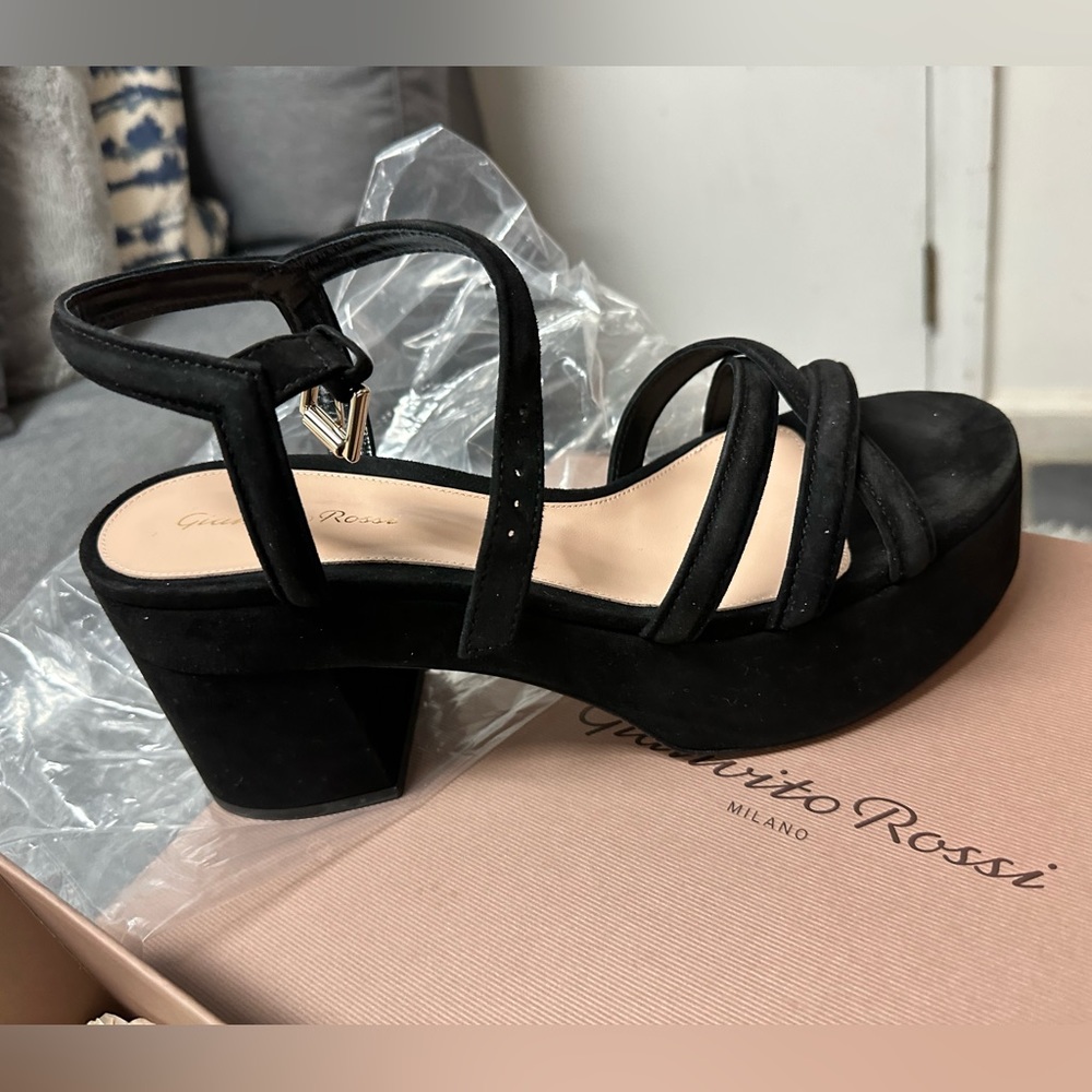 Gianvito Rossi black sandal heals - new in box